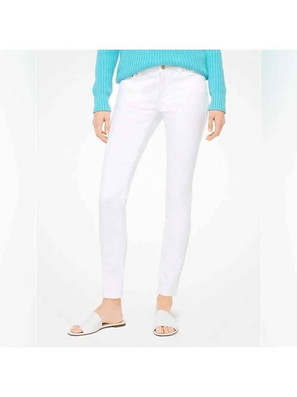 Michael Kors Selma Strength White Skinny Jeans Sz 6